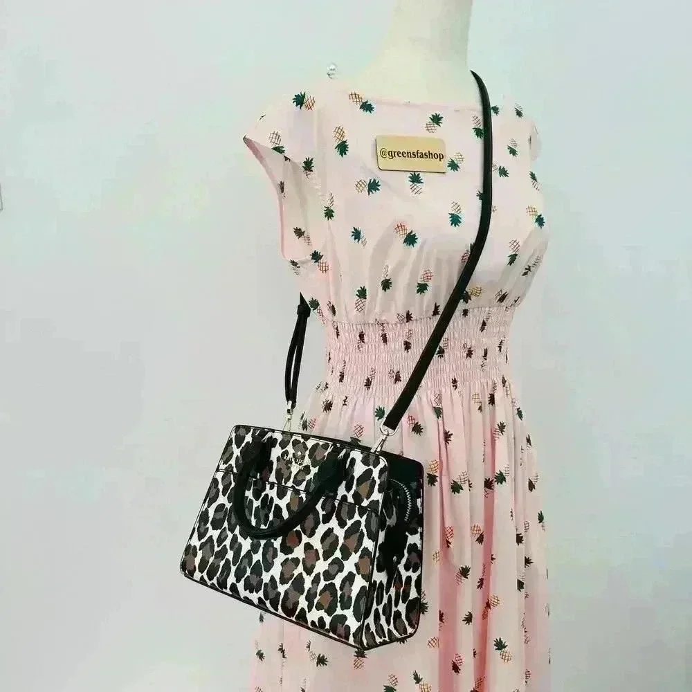 Kate Spade Purse Madison Spotted Animal Printed Satchel Leopard - Picture 11 of 11